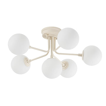 Olivier Parisian 24" Globe Modern Industrial Iron Bistro LED Semi Flush Mount